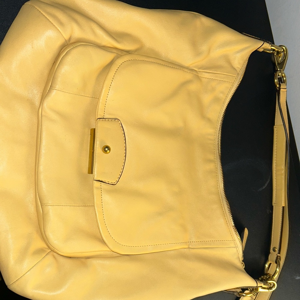 Coach Crossbody Hobo Kristin F22306 Leather Bag 12"L x 3"W x 10"H BUTTERCUP